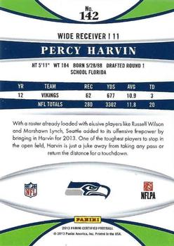 2013 Panini Certified #142 Percy Harvin Back