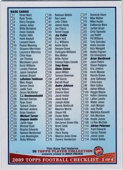 2009 Topps - Checklists Blue #1 Checklist: 1-234 Front