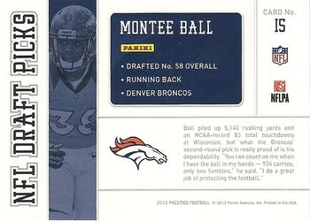 2013 Panini Prestige - NFL Draft Picks Gold #15 Montee Ball Back