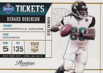 2013 Panini Prestige - NFL Draft Tickets #33 Denard Robinson Front