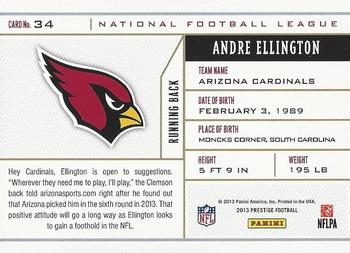 2013 Panini Prestige - NFL Draft Tickets #34 Andre Ellington Back
