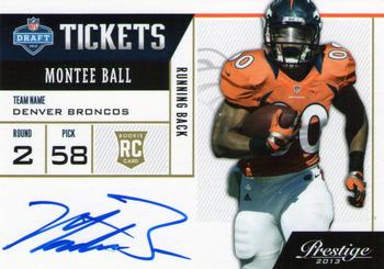 2013 Panini Prestige - NFL Draft Tickets Signatures #15 Montee Ball Front