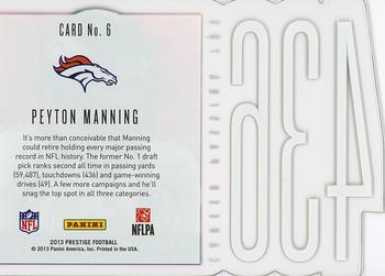 2013 Panini Prestige - Inside The Numbers #6 Peyton Manning Back