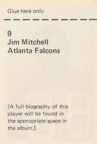 1972 NFLPA Wonderful World Stamps #9 Jim Mitchell  Back