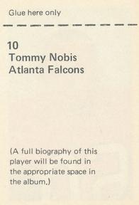 1972 NFLPA Wonderful World Stamps #10 Tommy Nobis Back