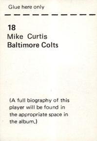 1972 NFLPA Wonderful World Stamps #18 Mike Curtis Back