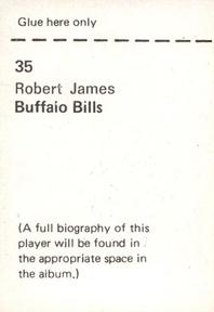 1972 NFLPA Wonderful World Stamps #35 Robert James Back