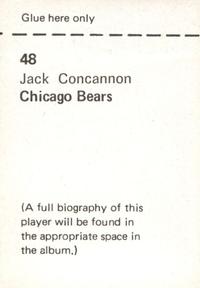 1972 NFLPA Wonderful World Stamps #48 Jack Concannon Back
