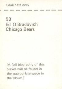 1972 NFLPA Wonderful World Stamps #53 Ed O'Bradovich Back