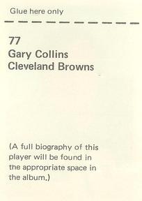 1972 NFLPA Wonderful World Stamps #77 Gary Collins Back