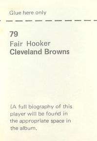 1972 NFLPA Wonderful World Stamps #79 Fair Hooker Back