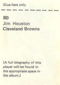 1972 NFLPA Wonderful World Stamps #80 Jim Houston Back