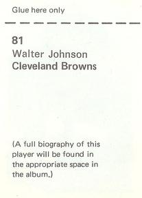 1972 NFLPA Wonderful World Stamps #81 Walter Johnson Back