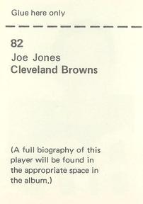 1972 NFLPA Wonderful World Stamps #82 Joe Jones Back