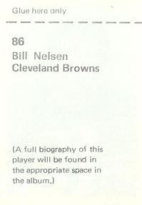 1972 NFLPA Wonderful World Stamps #86 Bill Nelsen Back
