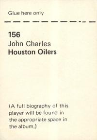 1972 NFLPA Wonderful World Stamps #156 John Charles Back