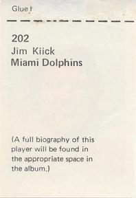 1972 NFLPA Wonderful World Stamps #202 Jim Kiick Back