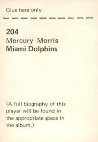 1972 NFLPA Wonderful World Stamps #204 Mercury Morris Back