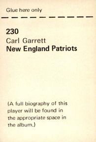 1972 NFLPA Wonderful World Stamps #230 Carl Garrett Back