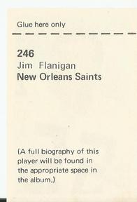 1972 NFLPA Wonderful World Stamps #246 Jim Flanigan Back