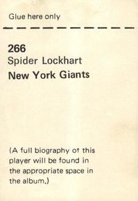 1972 NFLPA Wonderful World Stamps #266 Spider Lockhart Back