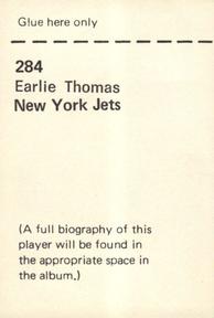 1972 NFLPA Wonderful World Stamps #284 Earlie Thomas Back