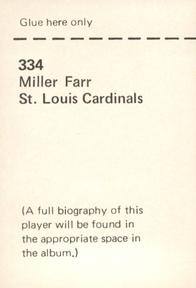 1972 NFLPA Wonderful World Stamps #334 Miller Farr Back