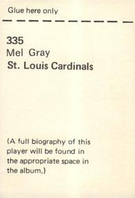 1972 NFLPA Wonderful World Stamps #335 Mel Gray Back