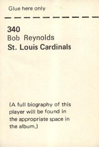 1972 NFLPA Wonderful World Stamps #340 Bob Reynolds Back