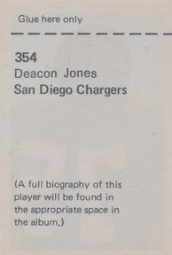 1972 NFLPA Wonderful World Stamps #354 Deacon Jones Back