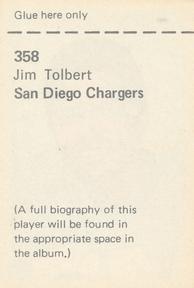 1972 NFLPA Wonderful World Stamps #358 Jim Tolbert Back