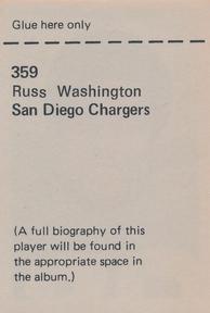1972 NFLPA Wonderful World Stamps #359 Russ Washington Back