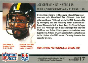 1990-91 Pro Set Super Bowl XXV Binder #17 Joe Greene Back
