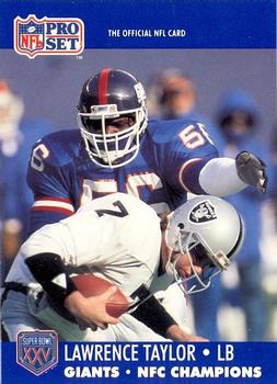 1990-91 Pro Set Super Bowl XXV Binder #231 Lawrence Taylor Front