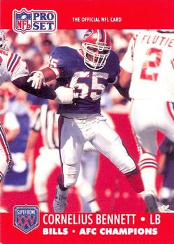 1990-91 Pro Set Super Bowl XXV Binder #39 Cornelius Bennett Front