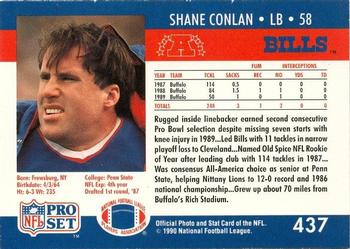 1990-91 Pro Set Super Bowl XXV Binder #437 Shane Conlan Back