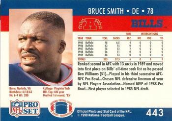 1990-91 Pro Set Super Bowl XXV Binder #443 Bruce Smith Back