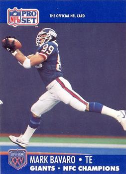 1990-91 Pro Set Super Bowl XXV Binder #592 Mark Bavaro Front