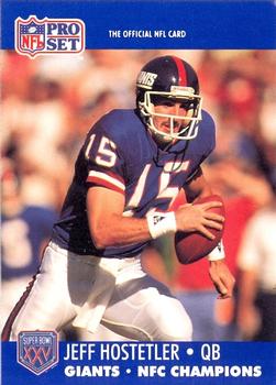 1990-91 Pro Set Super Bowl XXV Binder #596 Jeff Hostetler Front
