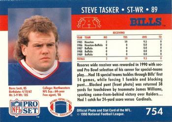 1990-91 Pro Set Super Bowl XXV Binder #754 Steve Tasker Back