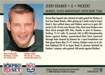 1990-91 Pro Set Super Bowl XXV Binder #9 Jerry Kramer Back