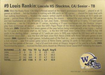 2007 High Step Washington Huskies #NNO Louis Rankin Back