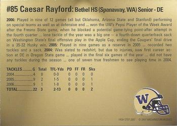 2007 High Step Washington Huskies #NNO Caesar Rayford Back