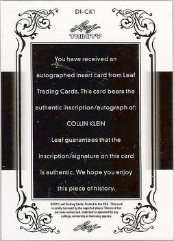 2013 Leaf Trinity - Inscriptions Silver #DI-CK1 Collin Klein Back