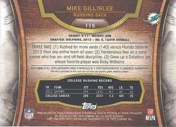 2013 Topps Triple Threads #115 Mike Gillislee Back