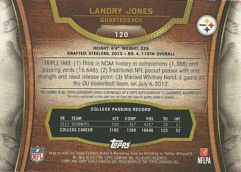 2013 Topps Triple Threads #120 Landry Jones Back