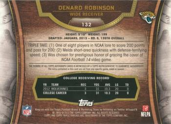 2013 Topps Triple Threads #132 Denard Robinson Back