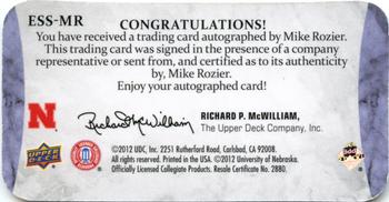 2012 Upper Deck Exquisite Collection - Choice Signatures #ESS-MR Mike Rozier Back