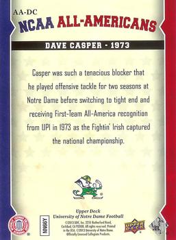 2013 Upper Deck University of Notre Dame - All Americans #AA-DC Dave Casper Back