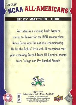 2013 Upper Deck University of Notre Dame - All Americans #AA-RW Ricky Watters Back